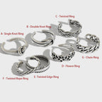 Vintage Knot Twisted Flowers 925 Sterling Silver Adjustable Tail Joint Ring