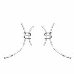 Party  Exaggerated H Letter 925 Sterling Silver Stud Earrings