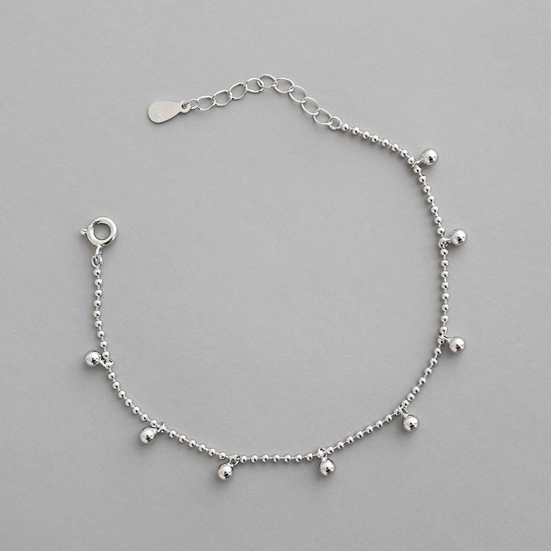 Casual Beads Ball Chain 925 Sterling Silver Bracelet