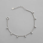 Casual Beads Ball Chain 925 Sterling Silver Bracelet