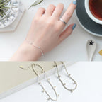 Casual Beads Ball Chain 925 Sterling Silver Bracelet