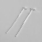 Elegant Flat Beads 925 Sterling Silver Dangling Earrings