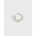 Classic Round Shell Pearl 925 Sterling Silver Non-Pierced Earring(Single)