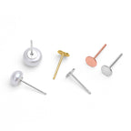 Classic Flat Round Pearl Pinto  925 Sterling Silver Stud Earrings