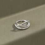 Cute Hollow Fish Lines 925 Sterling Silver Adjustable Ring