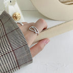 Cute Hollow Fish Lines 925 Sterling Silver Adjustable Ring
