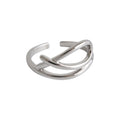 Cute Hollow Fish Lines 925 Sterling Silver Adjustable Ring