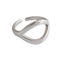 Casual Simple Open Mouth 925 Sterling Silver Adjustable Ring