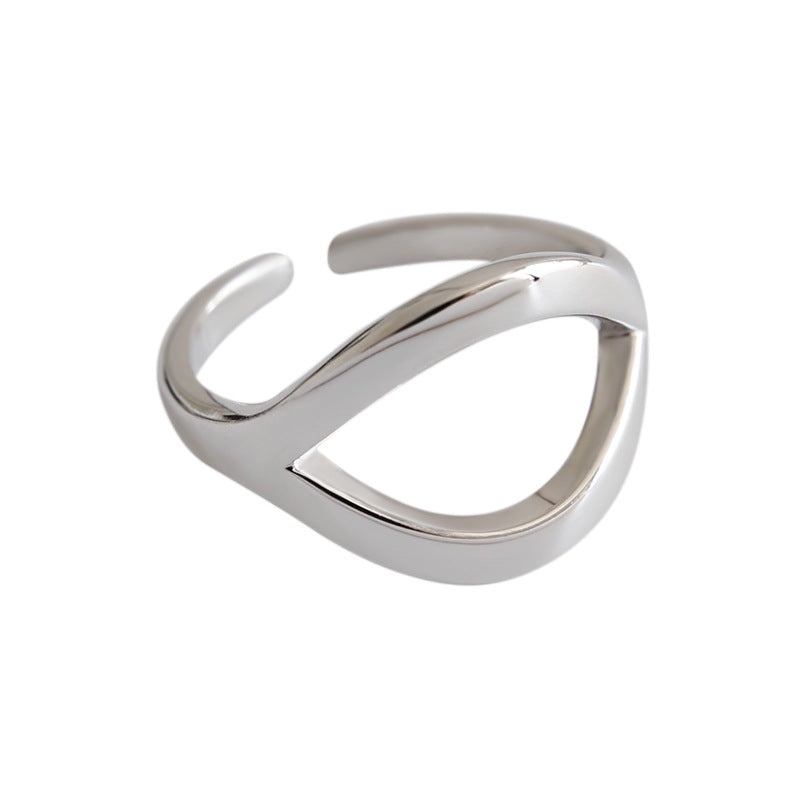 Casual Simple Open Mouth 925 Sterling Silver Adjustable Ring