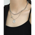Vintage Hollow Cross 925 Sterling Silver Necklace