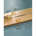 Casual Tube Twisted Rings 925 Sterling Silver Hoop Earrings