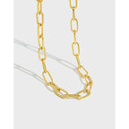 Students Hollow Chain 925 Sterling Silver Choker Necklace