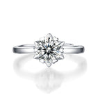 New Moissanite CZ Snowflake 925 Sterling Silver Adjustable Ring