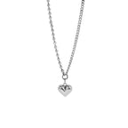 Vintage Asymmetry Chain Love Heart 925 Sterling Silver Necklace