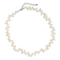 Elegant Baroque Irregular Natural Pearl 925 Sterling Silver Necklace