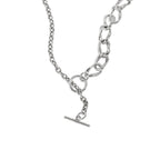 Asymmetry No Plating OT Lock Chain 925 Sterling Silver Necklace