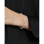Fashion Geometry Broken Stones Beads 925 Sterling Silver Bracelet