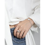 Asymmetry Chain Baroque Natural Pearl 925 Sterling Silver Bracelet