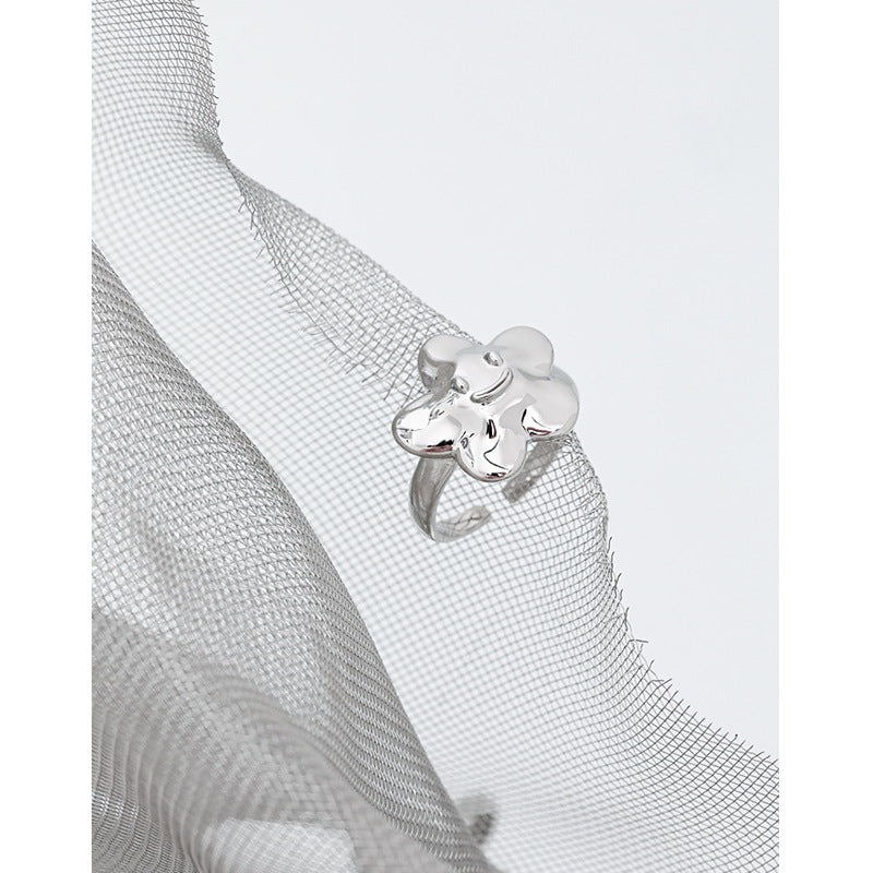 Cute Cloud Smile 925 Sterling Silver Adjustable Ring