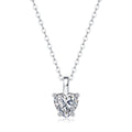 Casual Moissanite CZ Heart Dangle 925 Sterling Silver Necklace