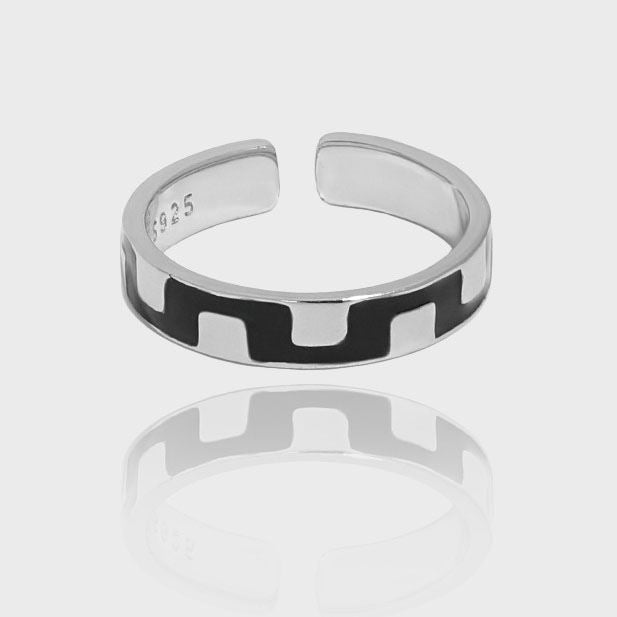 2026 New Irregular Wave 925 Sterling Silver Adjustable Ring