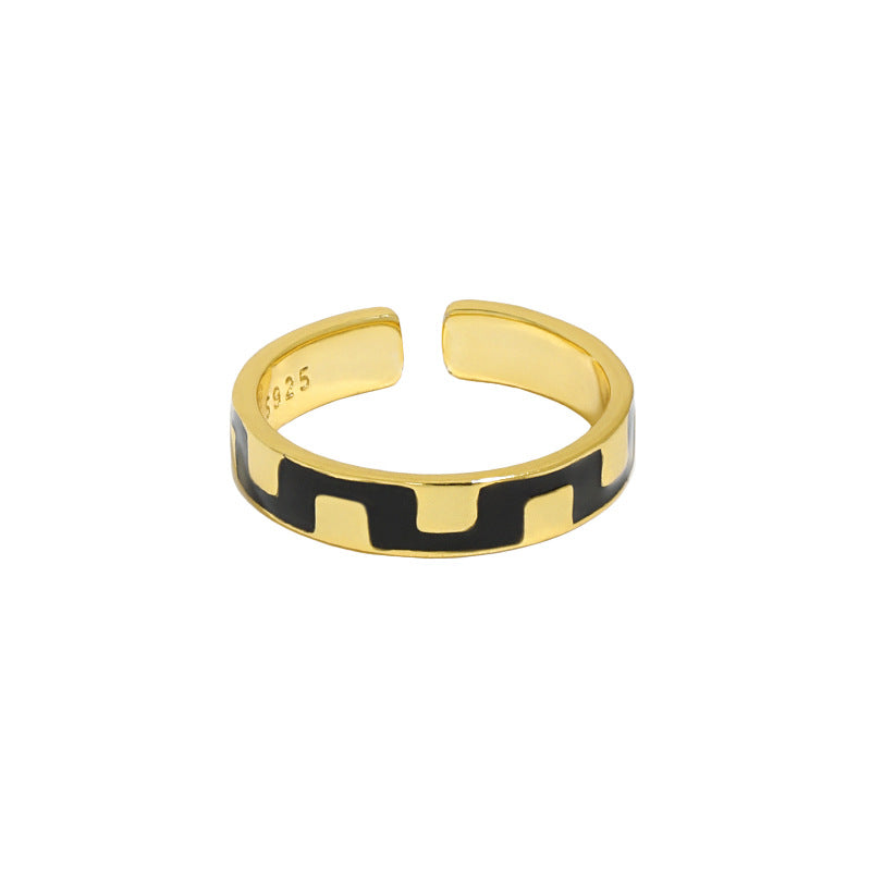2026 New Irregular Wave 925 Sterling Silver Adjustable Ring