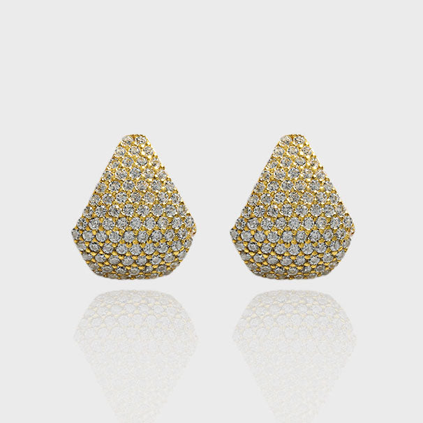 Office Micro Setting CZ Waterdrop 925 Sterling Silver Stud Earrings