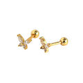 Cute Mini CZ Butterfly 925 Sterling Silver Stud Earrings