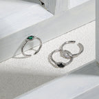Anniversary Oval CZ Simple 925 Sterling Silver Adjustable Ring