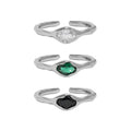 Anniversary Oval CZ Simple 925 Sterling Silver Adjustable Ring