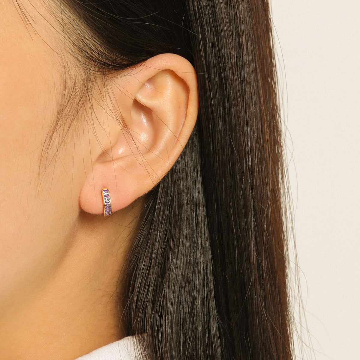 Party Geometry Colorful CZ 925 Sterling Silver Hoop Earrings