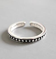 Vintage Rose Flower Twisted 925 Sterling Silver Adjustable Tail Ring