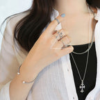Double Twist Adjustable 925 Sterling Silver Ring
