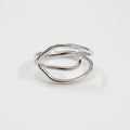CHIC Hollow Lines Cross 925 Sterling Silver Adjustable Ring