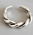 Vintage Twisted Flower V Shape 925 Sterling Silver Adjustable Ring