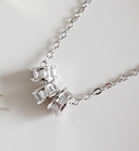 Elegant CZ Lucky Beads 925 Sterling Silver Necklace
