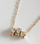 Elegant CZ Lucky Beads 925 Sterling Silver Necklace
