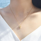 Trendy Tiny Starfish 925 Silver Minimalist Layering Chain Delicate Sea Star Pendant Necklace
