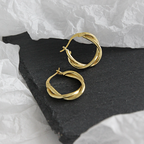 Party Simple Twisted Circle 925 Sterling Silver Hoop Earrings