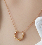 Classic Geometric Irregular Surface Semicircle 925 Sterling Silver Necklace