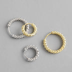 Modern  Circle 925 Sterling Silver Hoop Earrings