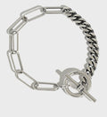 Asymmetry Vintage Curb Chain OT 925 Sterling Silver Bracelet