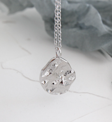 Casual Irregular Rock Stone 925 Sterling Silver Necklace