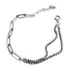 Retro Double Layer Hollow Chain 925 Sterling Silver Bracelet