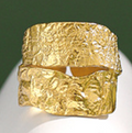 Double Layer Irregular Face 925 Sterling Silver Adjustable Ring