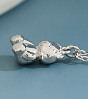Cute Mini Bear Animal 925 Sterling Silver Necklace
