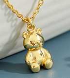 Cute Mini Bear Animal 925 Sterling Silver Necklace