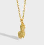 Cute Mini Alpaca Animal 925 Sterling Silver Necklace