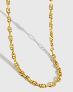 Choker Pig Nose 925 Sterling Silver Stacking Chain Necklace
