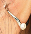 Round Natural Pearl 925 Sterling Silver Non-Pierced Earring(Single)